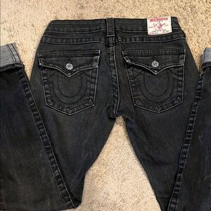 True Religion Women's Black Straight Leg Jeans